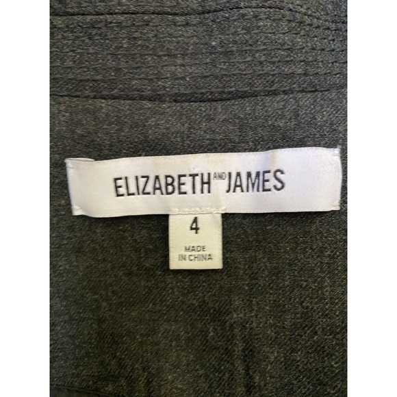 Elizabeth and James Ponte Jacket Blazer Gray 3/4 Ruched Sleeve Barnes On… - Picture 8 of 8